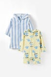 Baby Long Sleeve Swimsuit & Zip Thru Hooded Towel Set,  - example image 1